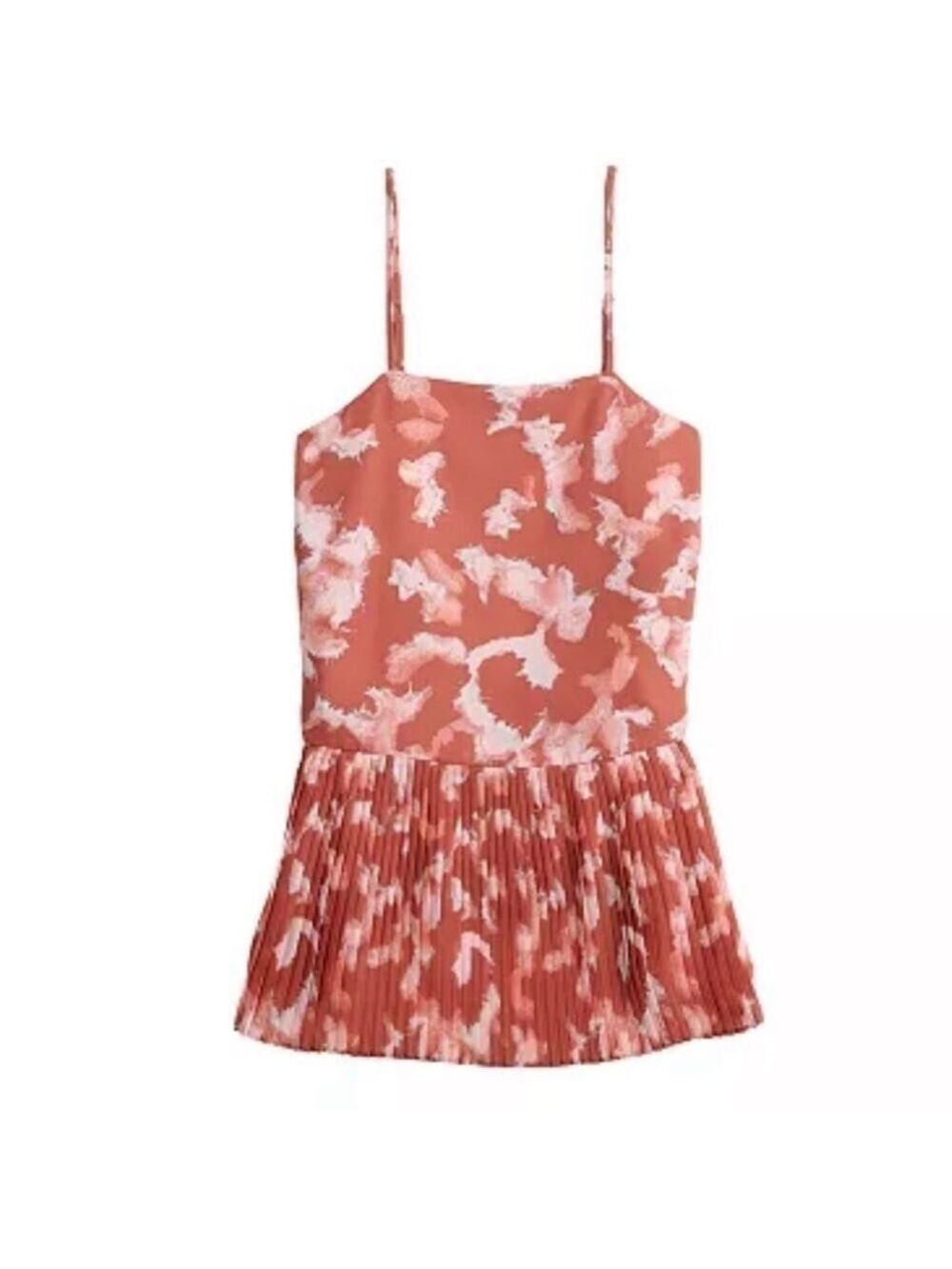 NEW WITH TAGS-Nine West Pleated Hem,Adjustable Straps Peplum Cami Top Size Small